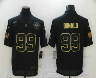 Men's Los Angeles Rams #99 Aaron Donald Black 2020 Salute To Service Stitched NFL Nike Limited Jersey