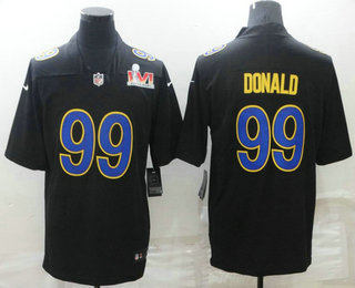 Men's Los Angeles Rams #99 Aaron Donald Black 2022 Super Bowl LVI Vapor Untouchable Stitched Limited Jersey