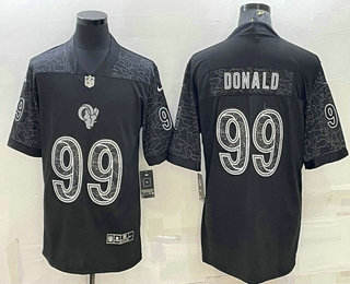 Men's Los Angeles Rams #99 Aaron Donald Black Reflective Limited Stitched Football Jersey