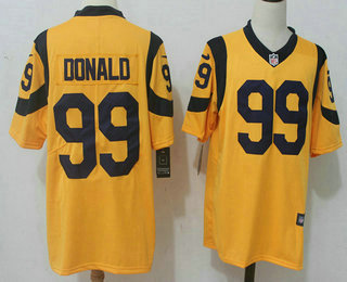 Men's Los Angeles Rams #99 Aaron Donald Gold 2016 Color Rush Stitched NFL Nike Limited Jersey