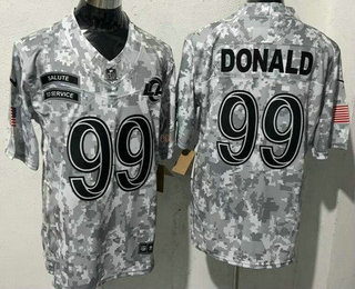 Men's Los Angeles Rams #99 Aaron Donald Limited Arctic Camo 2024 Salute to Service Jersey