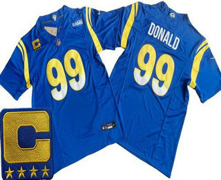 Men's Los Angeles Rams #99 Aaron Donald Limited Royal C Patch FUSE Vapor Jersey