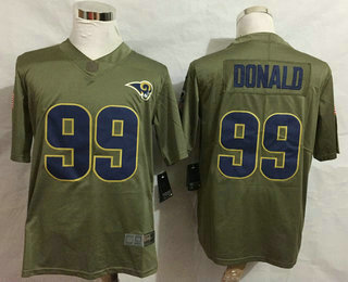 Men's Los Angeles Rams #99 Aaron Donald Olive 2017 Salute To Service Stitched NFL Nike Limited Jersey