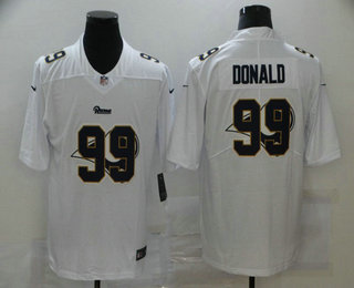 Men's Los Angeles Rams #99 Aaron Donald White 2020 Shadow Logo Vapor Untouchable Stitched NFL Nike Limited Jersey