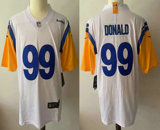 Men's Los Angeles Rams #99 Aaron Donald White 2021 NEW Vapor Untouchable Stitched NFL Nike Limited Jersey