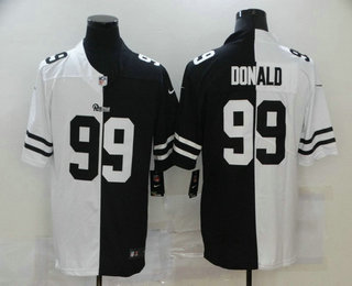 Men's Los Angeles Rams #99 Aaron Donald White Black Peaceful Coexisting 2020 Vapor Untouchable Stitched NFL Nike Limited Jersey