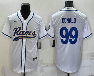 Men's Los Angeles Rams #99 Aaron Donald White Stitched Cool Base Nike Baseball Jersey