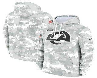 Men's Los Angeles Rams 2024 Camo Salute to Service Club Fleece Pullover Hoodie