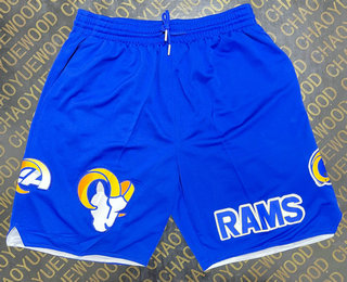 Men's Los Angeles Rams Blue 3 Pockets Stitched Shorts