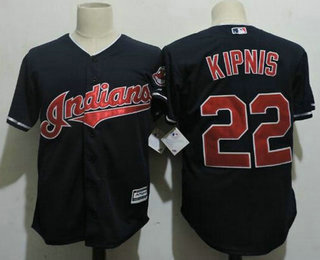 Men's MLB Cleveland Indians #22 Jason Kipnis Navy Blue Bound Cool Base Baseball Jersey