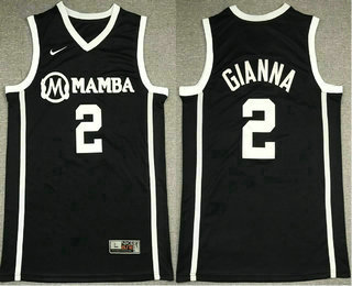 Men's Mamba #2 Gianna Black College Basketball Swingman Stitched Jersey