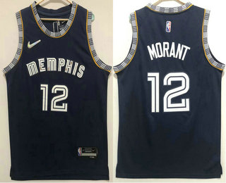 Men's Memphis Grizzlies #12 Ja Morant Black Nike Diamond 2022 City Edition Swingman Stitched Jersey