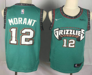 Men's Memphis Grizzlies #12 Ja Morant Green Nike 2019 ABA Hardwood Classics Green Throwback Swingman Jersey