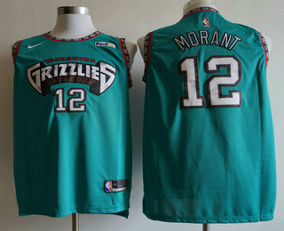 Men's Memphis Grizzlies #12 Ja Morant Green Nike 2019 ABA Hardwood Classics Green Throwback Swingman Jersey With The Sponsor Logo