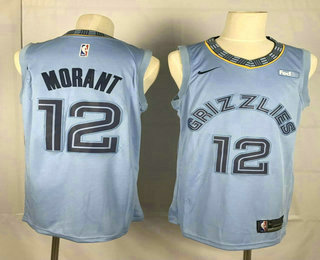 Men's Memphis Grizzlies #12 Ja Morant Light Blue 2019 Nike Swingman Stitched NBA Jersey With The Sponsor Logo