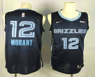 Men's Memphis Grizzlies #12 Ja Morant Navy Blue 2019 Nike Swingman Stitched NBA Jersey With The Sponsor Logo