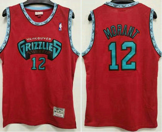 Men's Memphis Grizzlies #12 Ja Morant Red 1998-99 Hardwood Classics Jersey