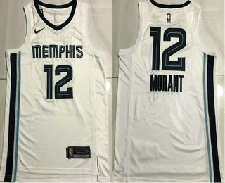 Men's Memphis Grizzlies #12 Ja Morant White 2022 Nike Stitched AU Jersey