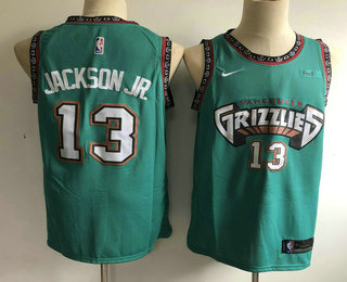 Men's Memphis Grizzlies #13 Jaren Jackson Jr. Green Nike 2019 Green Throwback Swingman Jersey With The Sponsor Logo