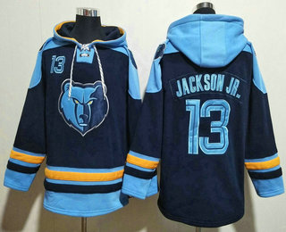 Men's Memphis Grizzlies #13 Jaren Jackson Jr Navy Ageless Must Have Lace Up Pullover Hoodie