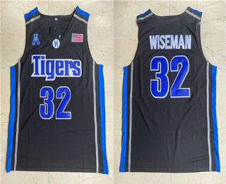 Men's Memphis Tigers #32 James Wiseman Black College Basketball Swingman Stitched Jersey