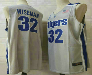 Men's Memphis Tigers #32 James Wiseman Grey College Basketball Swingman Stitched Jersey