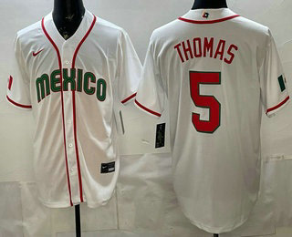 Men's Mexico #5 Alek Thomas White 2026 World Baseball Classic Cool Base Jersey