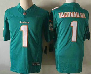 Men's Miami Dolphins #1 Tua Tagovailoa Green 2023 FUSE Vapor Untouchable Stitched Jersey