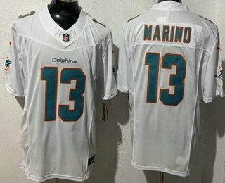 Men's Miami Dolphins #13 Dan Marino Limited White FUSE Vapor Jersey