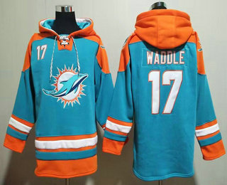 Men's Miami Dolphins #17 Jaylen Waddle Green Ageless Must Have Lace Up Pullover Hoodie