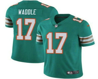 Men's Miami Dolphins #17 Jaylen Waddle Limited Aqua Alternate Vapor Jersey