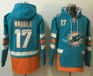 Men's Miami Dolphins #17 Jaylen Waddle NEW Green Pocket Stitched NFL Pullover Hoodie