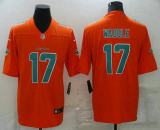 Men's Miami Dolphins #17 Jaylen Waddle Orange 2020 Inverted Legend Printed NFL Nike Limited Jersey