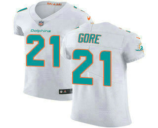 Men's Miami Dolphins #21 Frank Gore White 2018 Vapor Untouchable Stitched NFL Nike Elite Jersey