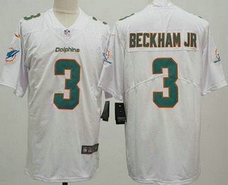 Men's Miami Dolphins #3 Odell Beckham Jr Limited White Vapor Jersey