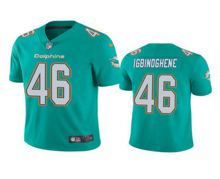 Men's Miami Dolphins #46 Noah Igbinoghene Aqua 2020 NFL Draft Vapor Limited Jersey