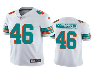 Men's Miami Dolphins #46 Noah Igbinoghene White 2020 NFL Draft Alternate Vapor Limited Jersey