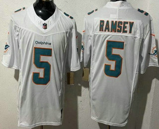 Men's Miami Dolphins #5 Jalen Ramsey Limited White FUSE Vapor Jersey