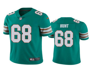 Men's Miami Dolphins #68 Robert Hunt Aqua 2020 NFL Draft Alternate Vapor Limited Jersey