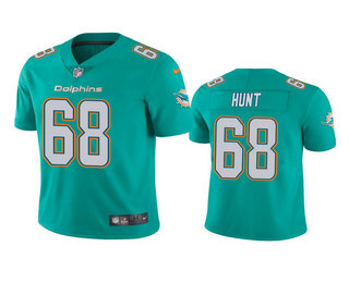 Men's Miami Dolphins #68 Robert Hunt Aqua 2020 NFL Draft Vapor Limited Jersey