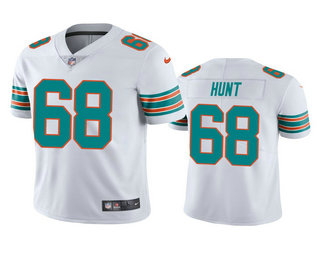 Men's Miami Dolphins #68 Robert Hunt White 2020 NFL Draft Alternate Vapor Limited Jersey