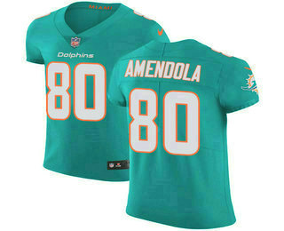 Men's Miami Dolphins #80 Danny Amendola Aqua Green Team Color 2018 Vapor Untouchable Stitched NFL Nike Elite Jersey