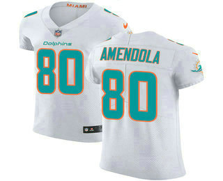 Men's Miami Dolphins #80 Danny Amendola White 2018 Vapor Untouchable Stitched NFL Nike Elite Jersey