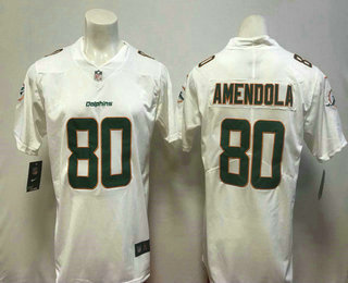 Men's Miami Dolphins #80 Danny Amendola White 2018 Vapor Untouchable Stitched NFL Nike Limited Jersey