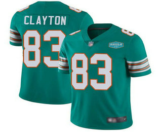 Men's Miami Dolphins #83 Mark Clayton Aqua With 347 Shula Patch 2020 Vapor Untouchable Limited Stitched NFL Jersey