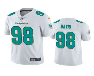 Men's Miami Dolphins #98 Raekwon Davis White 2020 NFL Draft Vapor Limited Jersey