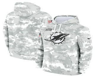 Men's Miami Dolphins 2024 Camo Salute to Service Club Fleece Pullover Hoodie