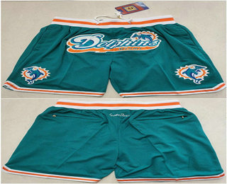 Men's Miami Dolphins Green Just Don Stitched Swingman Shorts