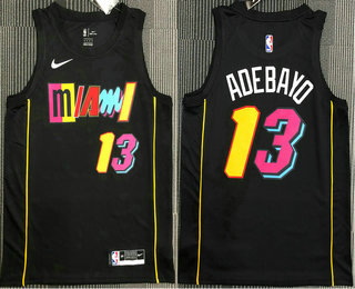 Men's Miami Heat #13 Bam Adebayo Black 2022 City Edition Hot Press Swingman Jersey