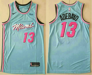 Men's Miami Heat #13 Bam Adebayo Light Blue 2019 Nike Swingman Stitched NBA Jersey With The Sponsor Logo